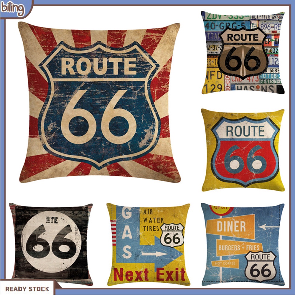 jjzt-ปลอกหมอนอิง-ผ้าลินิน-แบบนิ่ม-ลาย-route-66-สไตล์วินเทจ-สําหรับตกแต่งบ้าน-โซฟา-สํานักงาน