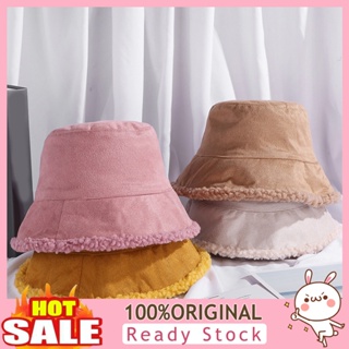 [B_398] Double-sided Wearing Sunscreen Windproof Thickened Bucket Hat Women Winter Solid Color Imitation Cashmere Lined Fisherman Cap