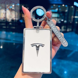 เหมาะสำหรับ Tesla ฝาครอบกุญแจ Tesla รุ่น 3/Y กระเป๋าชุดการ์ดรุ่น S รถรีโมทคอนโทรลหัวเข็มขัดหัวเข็มขัดหญิง