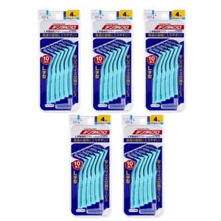 Dental Pro Interdental Brush L-Shape, 10 pieces, Size 4 (M, 1.2mm) - 5 Packs