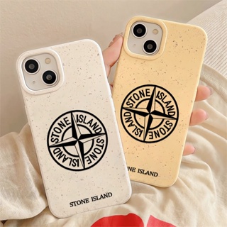 STONE ISLAND เคสโทรศัพท์มือถือแบบนิ่ม ลายฉลากหินข้าวสาลี สีขาว สําหรับ iphone 14promax 11 13 12 7 8 Plus X XR XSMax