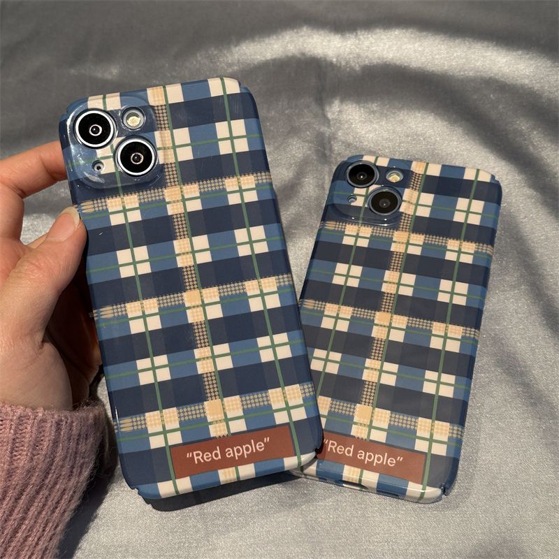 ใหม่-เคสโทรศัพท์มือถือแบบแข็ง-ลายตาราง-สําหรับ-iphone-14-13-12-11-7-8xsxr