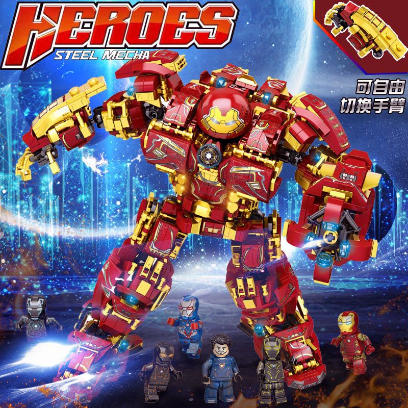 ☑♞ ใช้งานร่วมกับ Lego building Blocks Iron Man AntiHulk Mech Armored