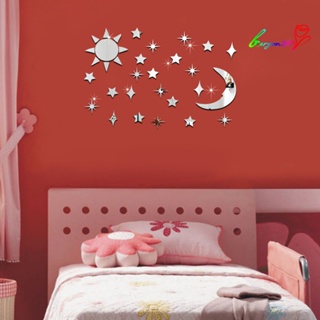 【AG】Sun Moon Stars DIY Acrylic Mirror Wall Art Sticker Removable Home Decor