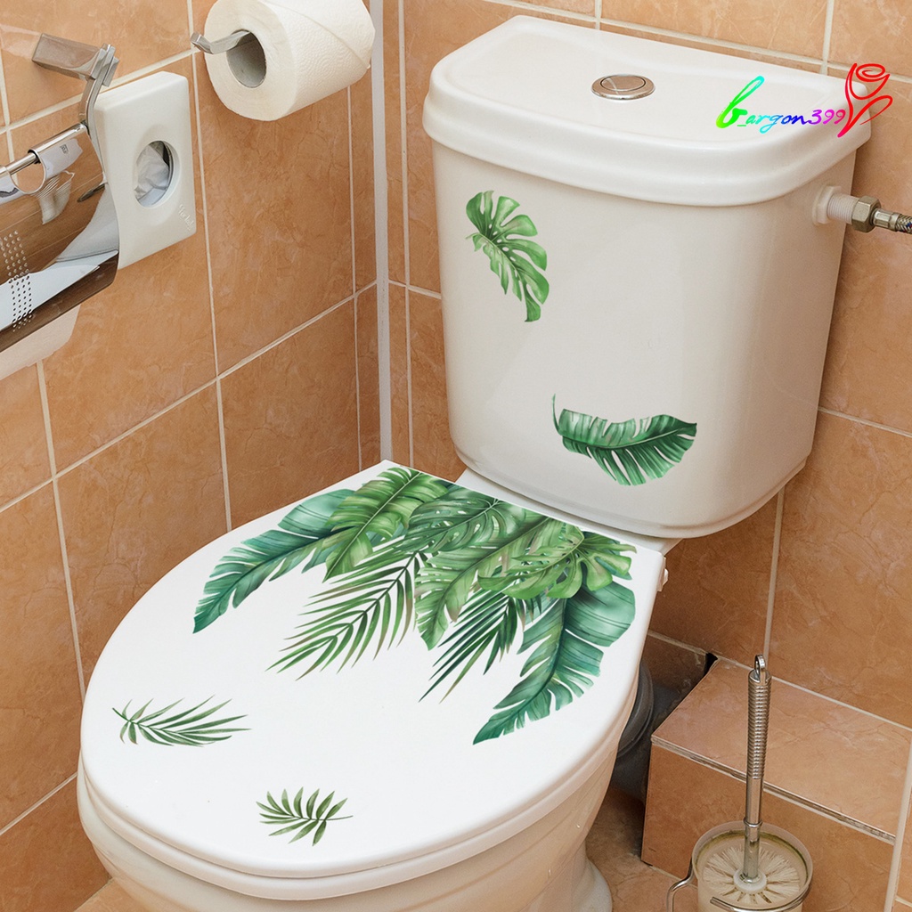 ag-1-sheet-toilet-sticker-self-adhesive-waterproof-no-trace-green-leaves-mural-wall-sticker-bathroom-toilet-decor