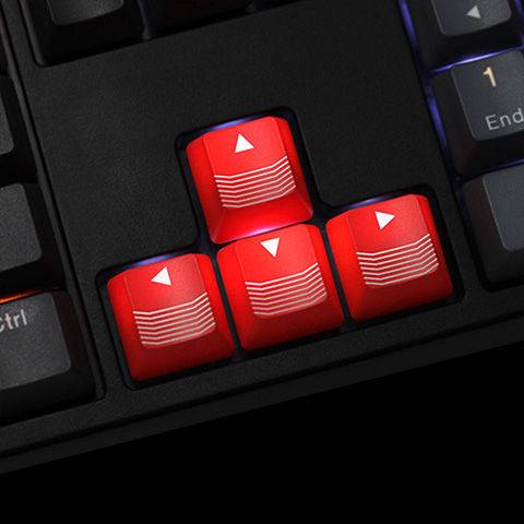 keycap-คีย์แคป-แป้นพิมพ์เชิงกล-abs-บุคลิกภาพโปร่งแสง-keycaps-cf-crossfire-ตัดปืนลัด-wasd-ปุ่มลูกศรสีดําและสีแดง