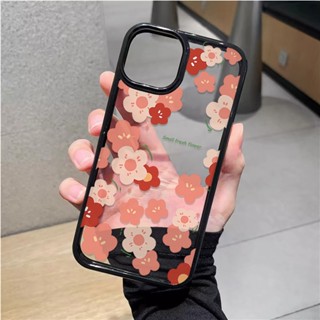 เคสโทรศัพท์มือถืออะคริลิคใส แบบแข็ง ลายดอกไม้ สําหรับ iphone 14 pro Max 11 13 12 7Plus 8 X XS Max