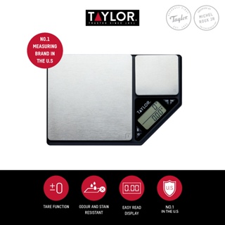 Taylor Pro Digital Kitchen Food Scales With Dual Kitchen Scale - Black/Silver (5kg/500g) เครื่องชั่งน้ำหนักดิจิตอล