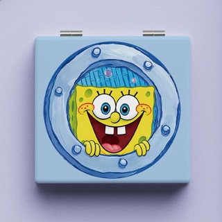 💞ขายใหญ่💞[ชำรุดออกใหม่] SpongeBob SquarePants Creative แบบพกพาพับได้แบบพกพานักเรียนเจ้าหญิงหอพักแต่งหน้ากระจกขนาดเล็ก
