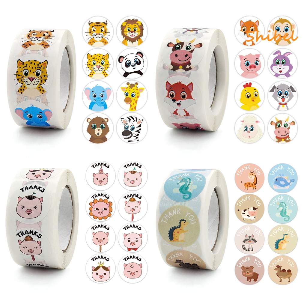 hot-500-ชิ้น-ม้วนการ์ตูนมีกาวในตัวที่ถอดออกได้รอบสัตว์ป่ารางวัลเด็ก