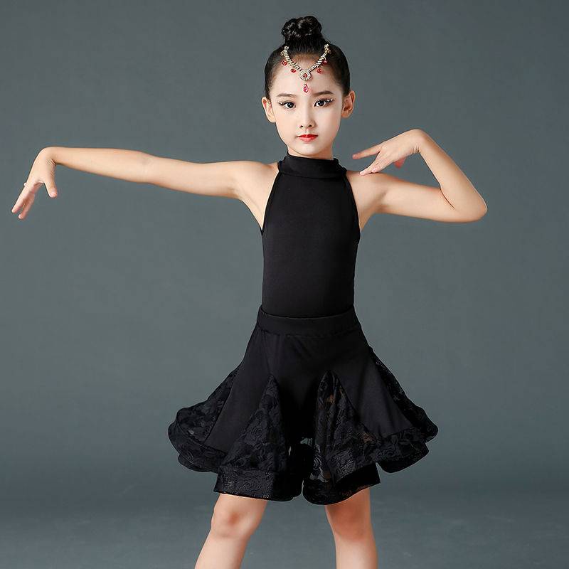 กระโปรงเต้นรําละติน-ชุดฝึกเต้นละตินสำหรับเด็กฤดูร้อนใหม่ชุดเต้นรำสำหรับเด็กผู้หญิงชุดแข่งขันระดับมืออาชีพชุดเต้นรำละ