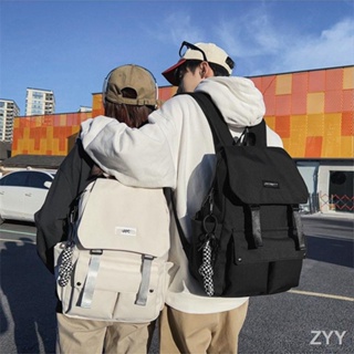 ZYYins ญี่ปุ่นฮาราจูกุ Street Workwear กระเป๋าสะพายคู่สำหรับผู้ชายเกาหลีเทรนด์วินเทจกระเป๋าเป้สะพายหลังความจุสูงกระเป๋าน