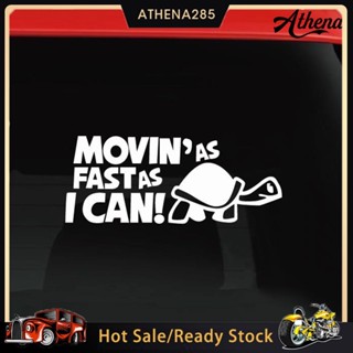 [COD]➤สติกเกอร์รูปลอก ลายการ์ตูน Movinas Fast as I Can Tortoise สําหรับติดตกแต่งหน้าต่างรถยนต์