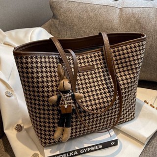 ความจุใหม่นักเรียนอเนกประสงค์สัญจรในปีนี้ houndstooth กระเป๋าสะพายกระเป๋าสะพาย