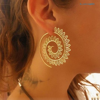 Calciumsp Spiral Alloy Water Drop Shape Party Hoop Earrings Fashion Lady Eardrop Jewelry