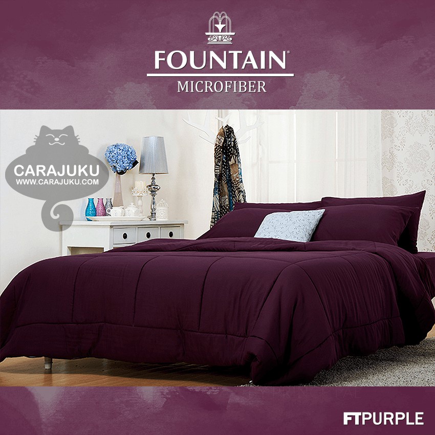 fountain-ชุดผ้าปูที่นอน-สีม่วง-purple-ftpurple-ฟาวเท่น-ชุดเครื่องนอน-ผ้าปู-ผ้าปูเตียง-ผ้านวม-ผ้าห่ม-สีพื้น