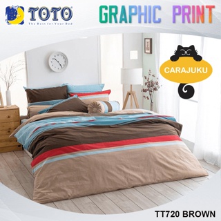 TOTO ชุดผ้าปูที่นอน ลายกราฟฟิก Graphic TT720 BROWN สีน้ำตาล #โตโต้ ชุดเครื่องนอน ผ้าปู ผ้าปูเตียง ผ้านวม กราฟฟิก