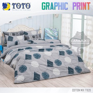 TOTO ชุดผ้าปูที่นอน ลายกราฟิก Graphic TT620 สีเทา #โตโต้ ชุดเครื่องนอน ผ้าปู ผ้าปูเตียง ผ้านวม ผ้าห่ม กราฟิก