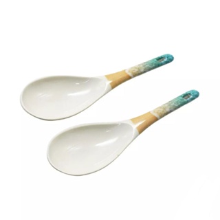 10 Pieces Melamine Ware Rice Scoop with Seaside Prints