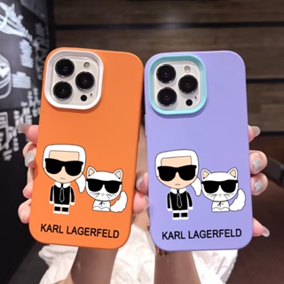 3 in 1 เคสโทรศัพท์มือถือ ซิลิโคน ลาย Karl Lagerfeld แฟชั่น สําหรับ iPhone 14Promax 13 12 11 7Plus X XR