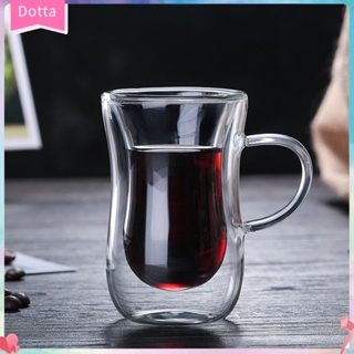 (dottam) แก้วคัพ สีโปร่งใส มีฉนวน กันความร้อน 80 มล. สําหรับใส่ชา กาแฟ นม
