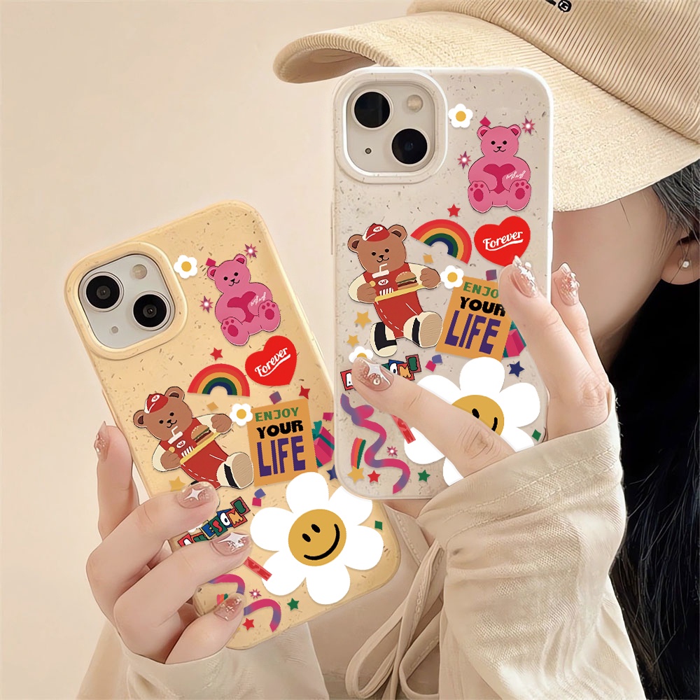 เคสโทรศัพท์มือถือแบบนิ่ม-ลายหมี-สีรุ้ง-สําหรับ-iphone-14promax-11-13-12-7-8-plus-x-xr-xsmax