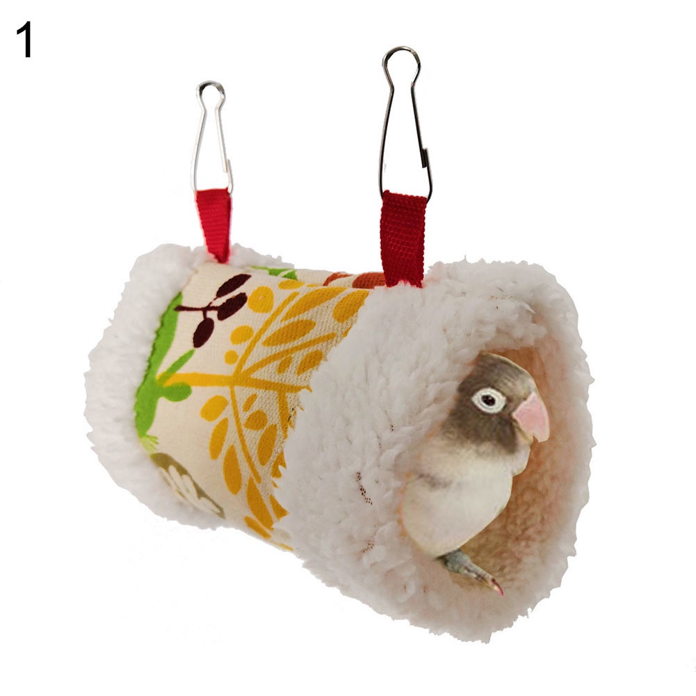 b-398-triangle-square-plush-nest-parrot-hanging-cave-cage-warm-bed-toy