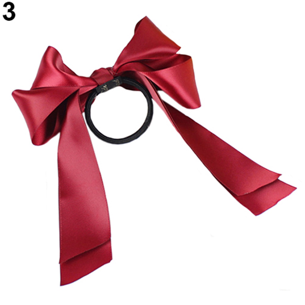 b-398-sweet-women-fashion-satin-bow-hair-band-rope-scrunchie-ponytail-holder