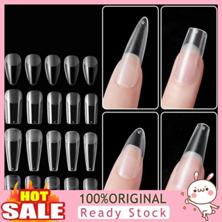 [B_398] 120Pcs/Set Nail Tip Full Cover Nail Extending Length Water Drop Fold Transparent Frosted Tip for Manicure