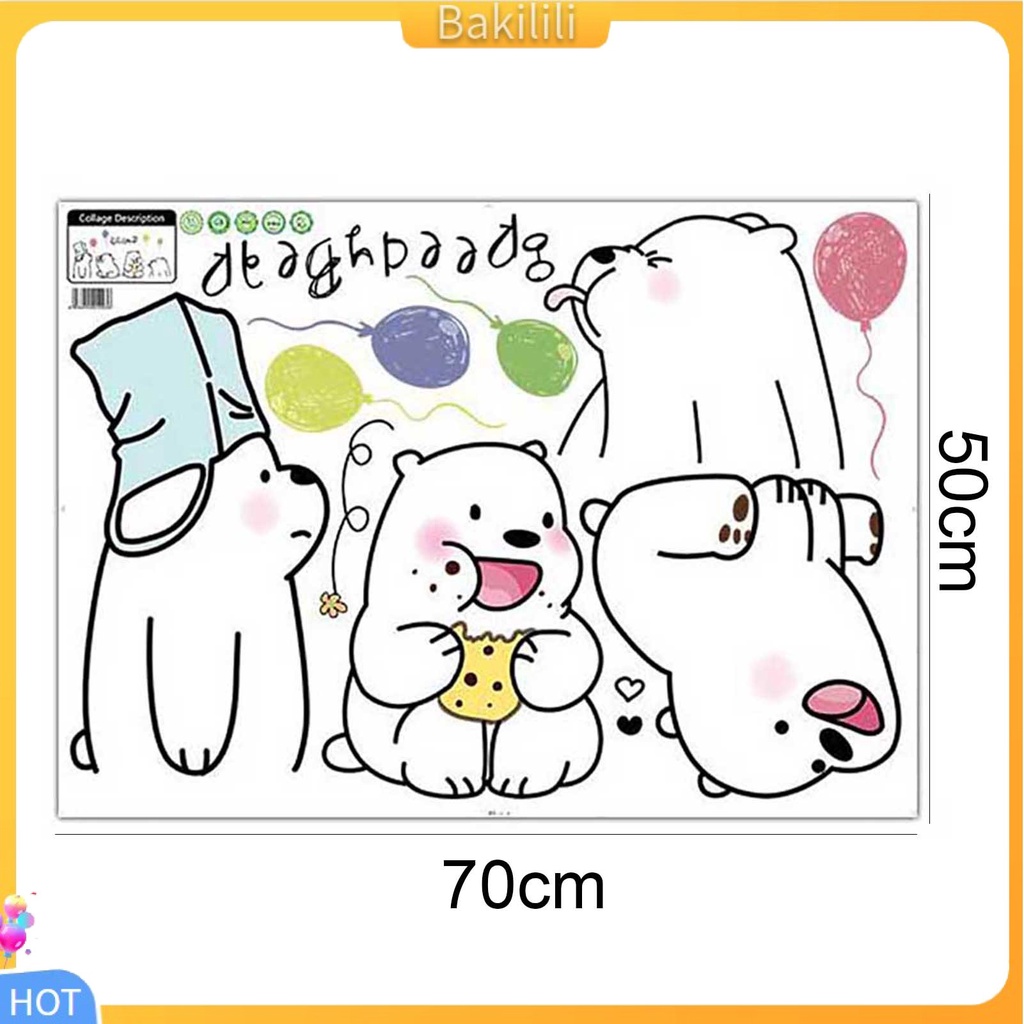 bakilili-สติ๊กเกอร์ติดผนังบ้านน่ารักมีกาวในตัว