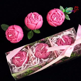 【Ag】แม่พิมพ์ซิลิโคน รูปดอกกุหลาบ 3D สําหรับทําเทียน สบู่ เค้ก