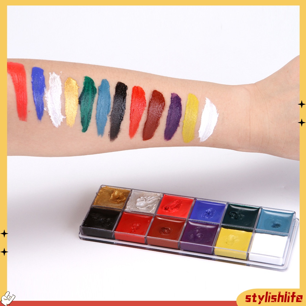 {stylishlife} 12 in 1 Face Body Paint Art Fancy Dress Makeup Play