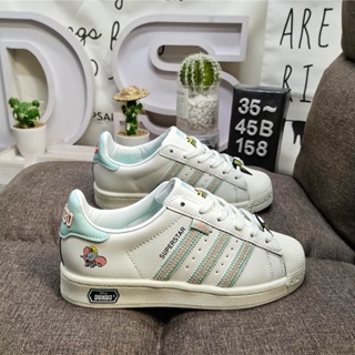 Adidas Clover Originals Superstar Shell Head Classic รองเท้าผ้าใบลําลอง เหมาะกับการเล่นกีฬา