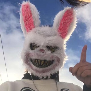 ☢Bloody Rabbit Headgear Demon Cute Photo Horror Scary Halloween Masquerade Bear Mask Ghost Festival Party