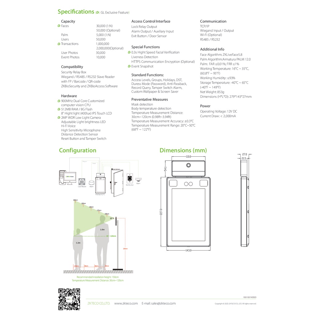 zkteco-proface-x-ti-imaging-temperature-detection-termina-รับประกัน-2-ปี