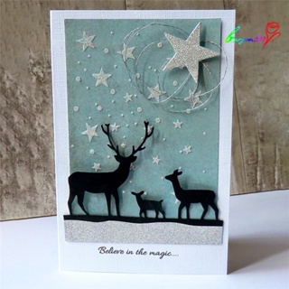 【AG】Christmas Deer Stencil Metal Cutting Dies DIY Scrapbooking Album Decor