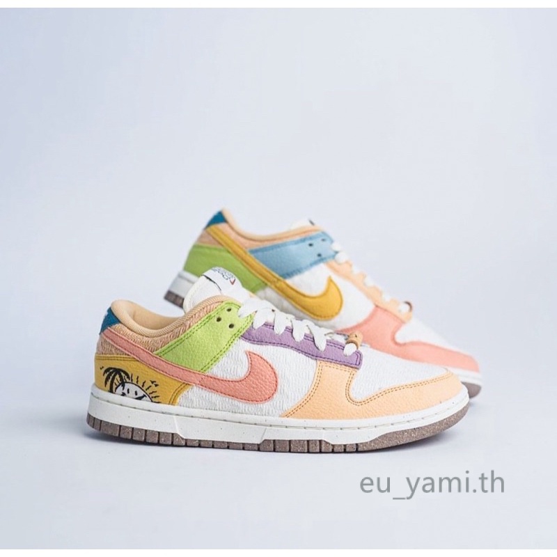 ของแท้-100-nike-dunk-low-sun-club-multi-รองเท้าผ้าใบ