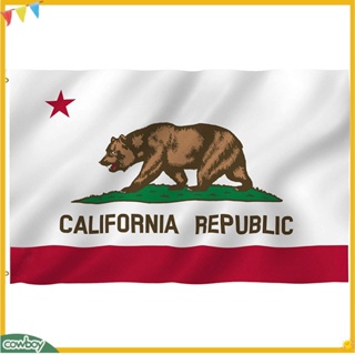 (cowboy) 90X150 ซม. 2020 Usa California ธงแบนเนอร์ทองเหลืองลายหมี