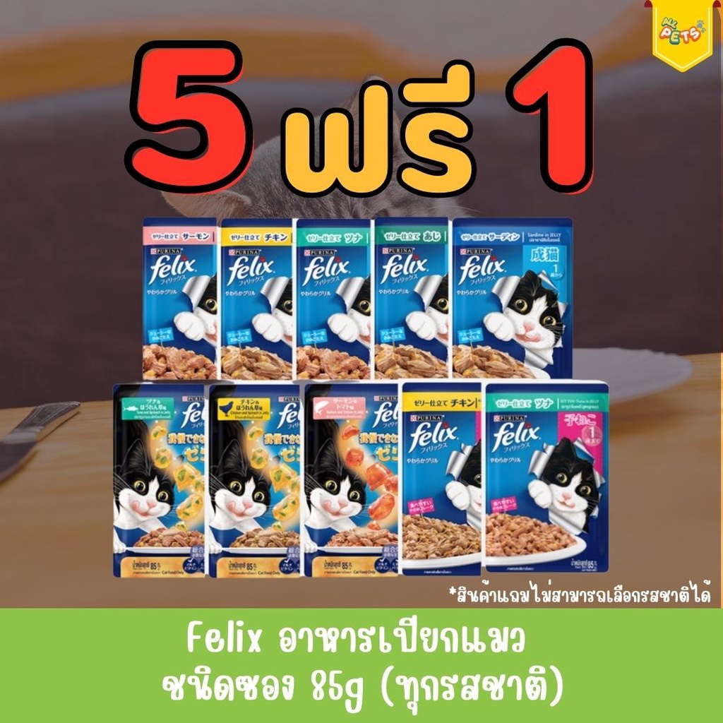 ฟรี2ซอง-ยกกล่อง12ซอง-felix-เฟลิกซ์-อาหารแมวเปียก-แบบซอง-85g