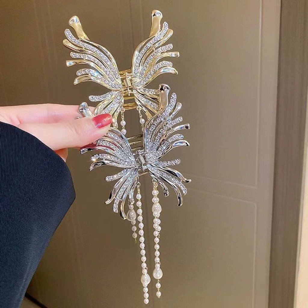 b-398-women-hair-gripper-tassel-faux-pearl-butterflies-shape-rhinestone-3d-hair-decoration-elastic-spring-strong-claw-hair-claw-hair-accessories