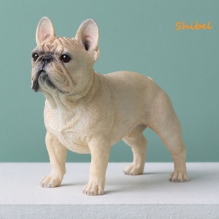 HOT_ Bulldog Hand Vivid รายละเอียด PVC ลูกสุนัขยืนรูปปั้นหุ่นสำหรับบ้าน