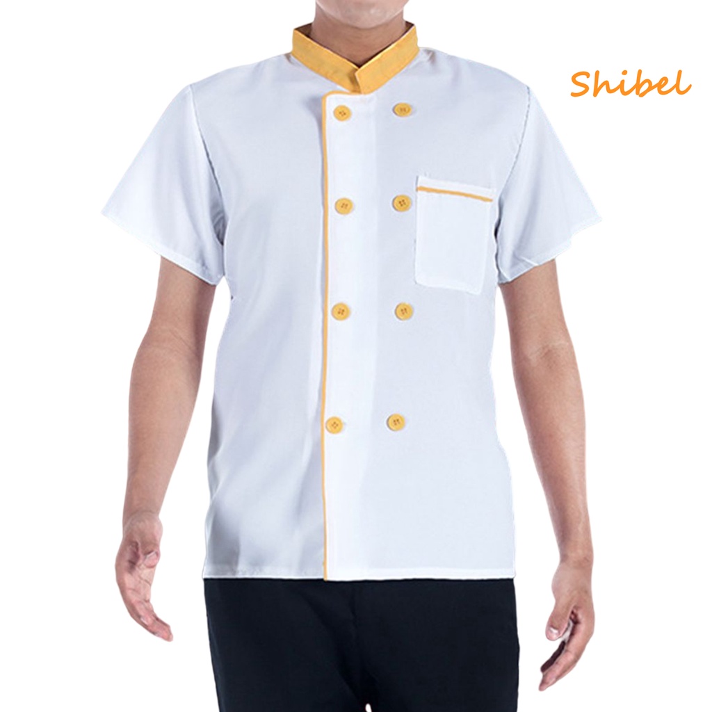 hot-chef-top-contrast-color-stand-collar-จัดเลี้ยงเพื่อซักเสื้อผ้าเสื้อเชิ้ตเชฟ