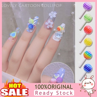 [B_398] 5Pcs/Set Lollipop Style Nail Ornament Cartoon Resin Clay 3D Accessories Charm Candy Decoration for Manicure