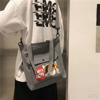 กระเป๋าเป กระเป๋า Messenger ของผู้ชาย Men s Harajuku College Student Canvas Bag Backpack Class Shoulder Bag