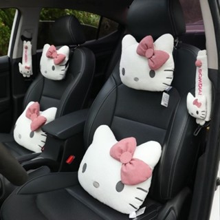 * หมอนรองคอในรถ * หมอนรองศีรษะเบาะรถยนต์ Hello Kitty การ์ตูนน่ารักหมอนรองคอหมอนรองเอวอุปกรณ์ตกแต่งภายในรถยนต์ใช้ได้ทุกฤด