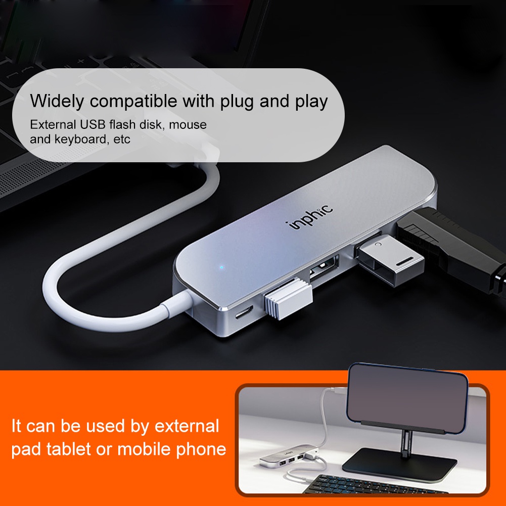 for-laptop-4-port-plug-play-stable-portable-adapter-durable-home-office-usb-hub