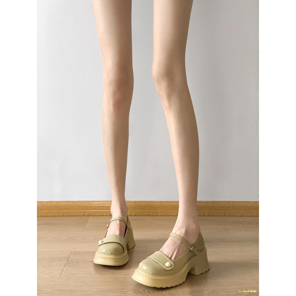 hot-sale-mary-jane-รองเท้าสตรีใหม่ย้อนยุคขนาดเล็กส้นหนากันลื่นรองเท้าหนังขนาดเล็กสไตล์เกาหลี