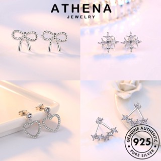 ATHENA JEWELRY หนีบ แท้ 925 เงิน แฟชั่น ห่วง มอยส์ซาไนท์ เครื่องประดับ เครื่องประดับ เกาหลี ไข่มุก ตุ้มหู ผู้หญิง เพชร ต้นฉบับ ต่างหู Silver M025