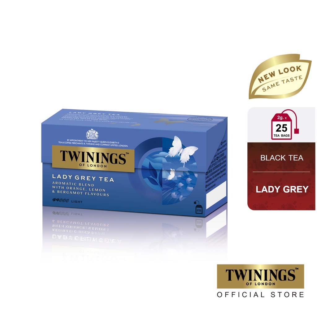 ภาพสินค้าทไวนิงส์ ชาสีทองอ่อน รสเบา เลดี้ เกรย์ ชนิดซอง 2 กรัม แพ็ค 25 ซอง Twinings Lady Grey Tea 2 g. Pack 25 Tea Bags ชา จากร้าน twiningsthailand บน Shopee ภาพที่ 1