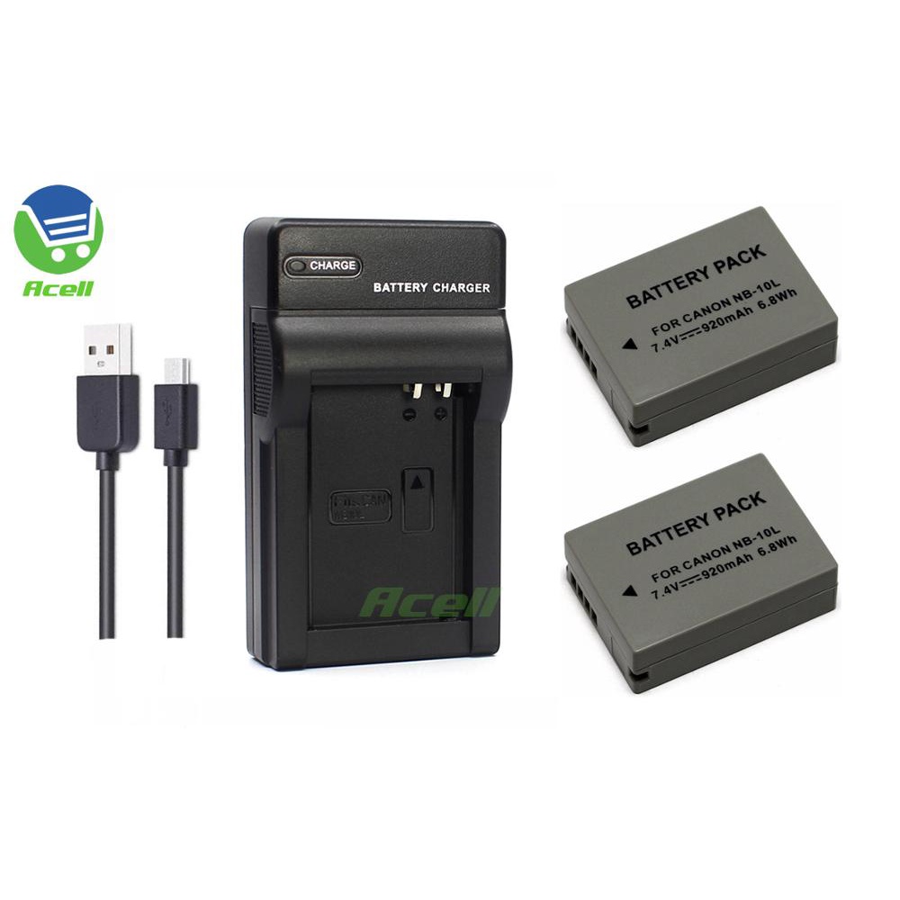 Vhbw 2 Batterie Li-Ion Compatibili Canon NB-10L – 700mAh, 7.4V Per PowerShot G10, G3x, SX40, SX50, G1 X, G15